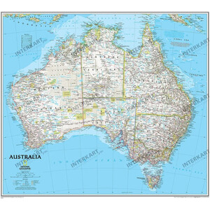 National Geographic Continent map Australia, politically