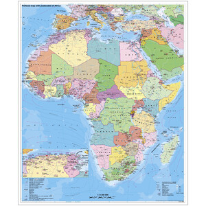 Stiefel Continental map Africa, political with postcodes