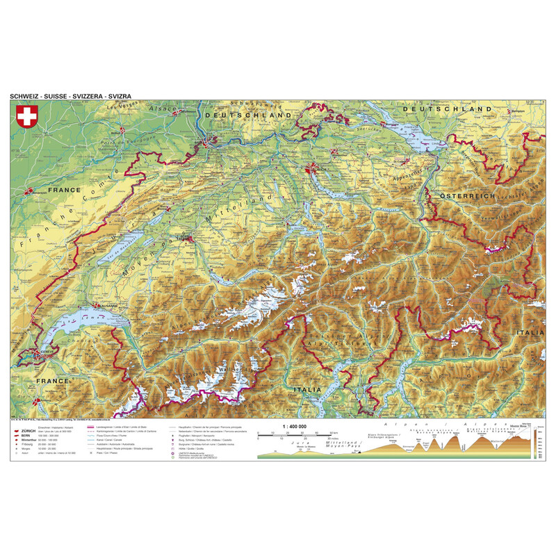 Stiefel Map Switzerland physical (98x68)